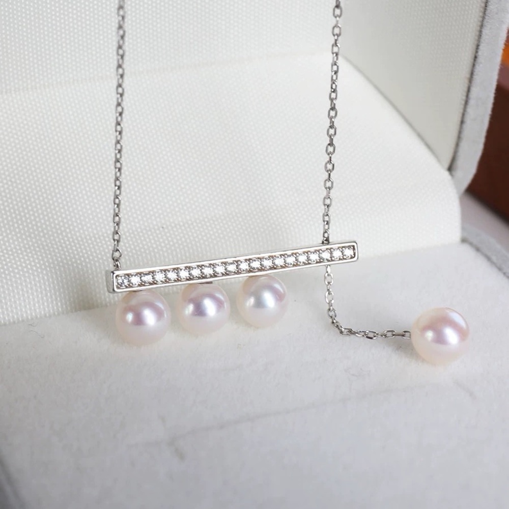 Elegant Silver Pearl Necklace